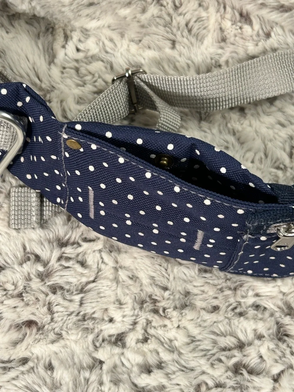 DOOG Walkie Belt - Navy Blue Polka Dot